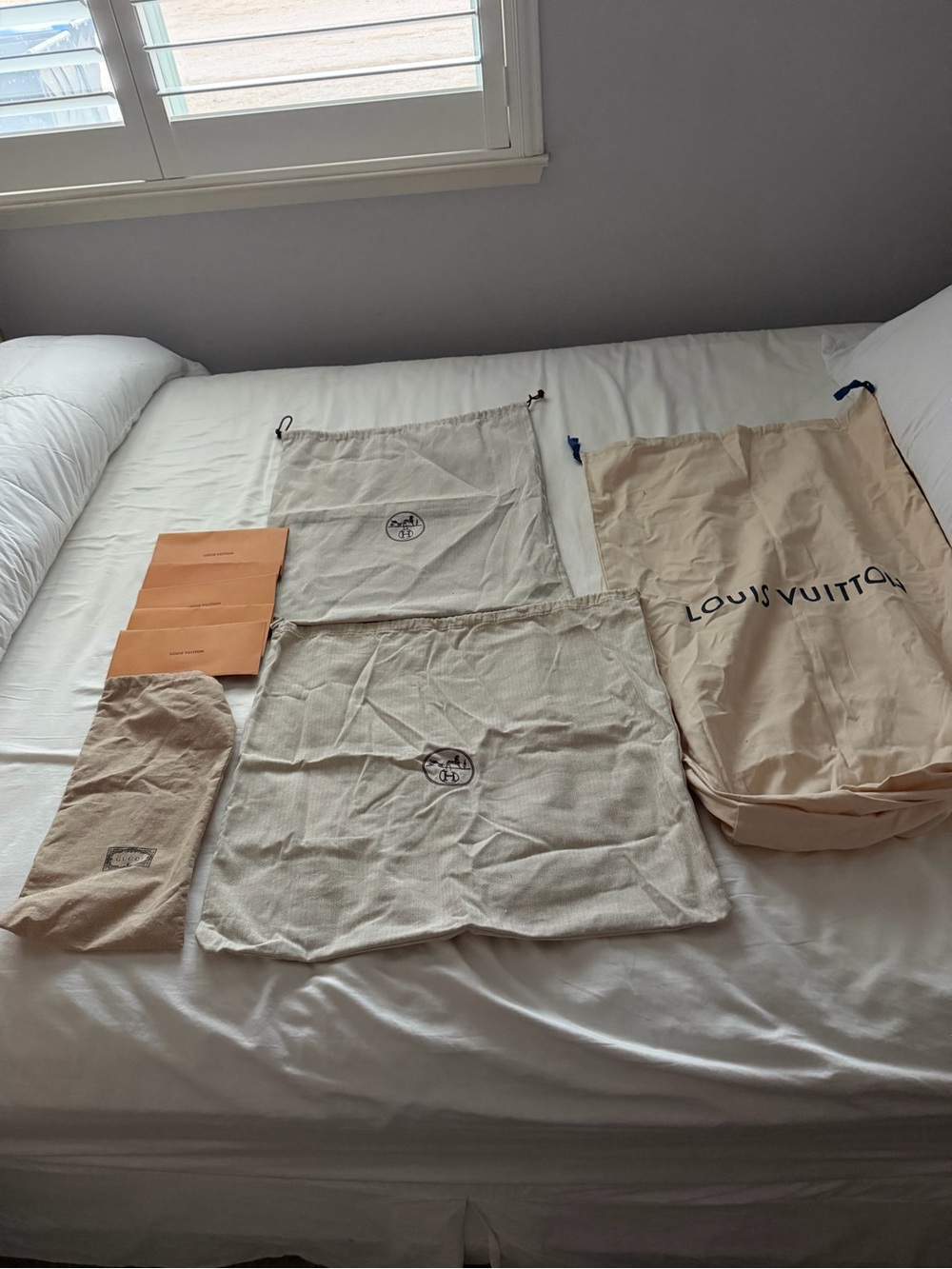 Louis Vuitton Natural Beige Dust Bag Collection